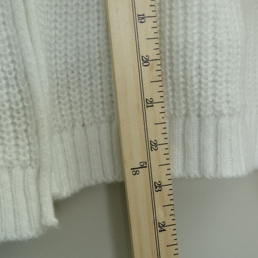 Zenana Womens Open Front Cardigan Sweater Ribbed Knit Long Sleeve White Large - Picture 6 of 7